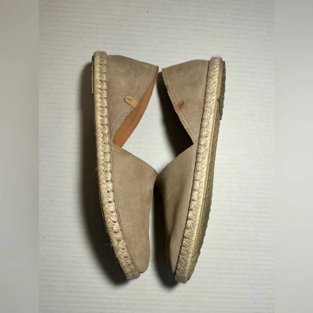 Verbenas Carmen Espadrilles Tan Leather Suede‎ Flat Slip On Womens 41 US 10/10.5